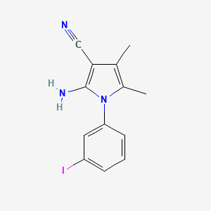 molecular formula C13H12IN3 B12875166 2-Amino-1-(3-iodophenyl)-4,5-dimethyl-1H-pyrrole-3-carbonitrile 