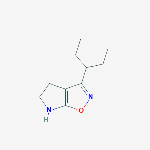 molecular formula C10H16N2O B12875187 3-(Pentan-3-yl)-5,6-dihydro-4H-pyrrolo[3,2-d]isoxazole 