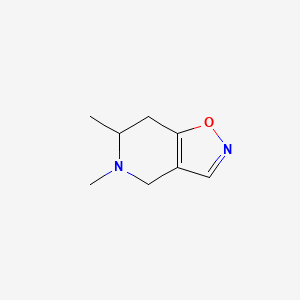 molecular formula C8H12N2O B12875209 5,6-Dimethyl-4,5,6,7-tetrahydroisoxazolo[4,5-c]pyridine 