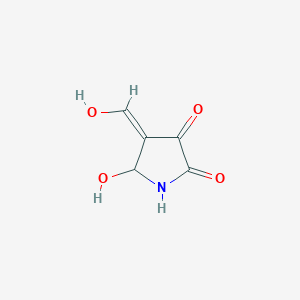 molecular formula C5H5NO4 B12875220 5-Hydroxy-4-(hydroxymethylene)pyrrolidine-2,3-dione 