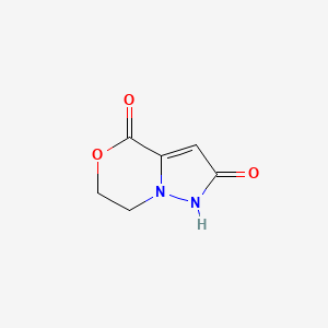 molecular formula C6H6N2O3 B12875227 6,7-Dihydro-1H-pyrazolo[5,1-c][1,4]oxazine-2,4-dione 