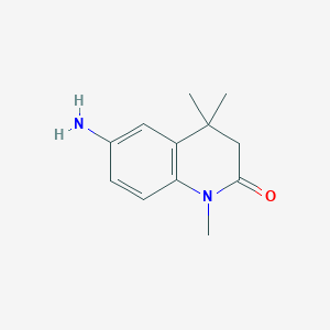 molecular formula C12H16N2O B1287531 6-Amino-1,4,4-trimethyl-3,4-dihydroquinolin-2(1H)-one CAS No. 144583-88-0