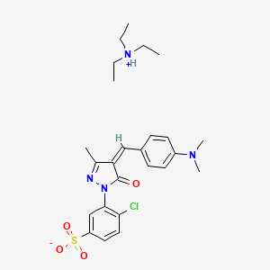 molecular formula C25H33ClN4O4S B12875314 Triethylammonium 4-chloro-3-(4-(4-(dimethylamino)benzylidene)-3-methyl-5-oxo-4,5-dihydro-1H-pyrazol-1-yl)benzenesulfonate 