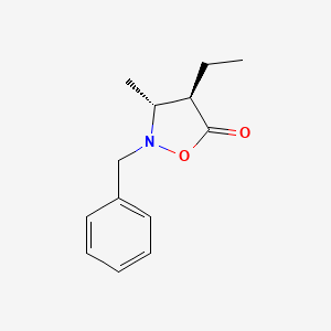 molecular formula C13H17NO2 B12875321 (3R,4R)-2-Benzyl-4-ethyl-3-methylisoxazolidin-5-one 