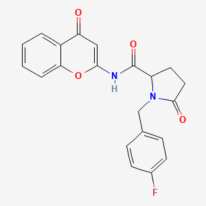 1-((4-Fluorophenyl)methyl)-5-oxo-N-(4-oxo-4H-1-benzopyran-2-Yl)-2-pyrrolidinecarboxamide