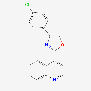 molecular formula C18H13ClN2O B12875348 4-(4-Chlorophenyl)-2-(quinolin-4-yl)-4,5-dihydrooxazole 