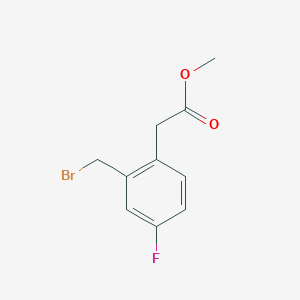 molecular formula C10H10BrFO2 B12875364 Methyl 2-(bromomethyl)-4-fluorophenylacetate 