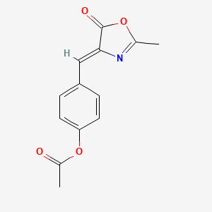 molecular formula C13H11NO4 B12875437 (Z)-4-((2-Methyl-5-oxooxazol-4(5H)-ylidene)methyl)phenyl acetate 