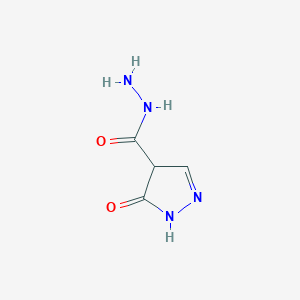 molecular formula C4H6N4O2 B12875442 5-oxo-4,5-dihydro-1H-pyrazole-4-carbohydrazide CAS No. 395662-74-5