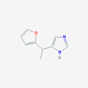 molecular formula C9H10N2O B12875458 4-(1-(Furan-2-yl)ethyl)-1H-imidazole 