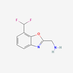 molecular formula C9H8F2N2O B12875462 2-(Aminomethyl)-7-(difluoromethyl)benzo[d]oxazole 