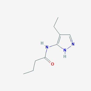 molecular formula C9H15N3O B12875475 N-(4-Ethyl-1H-pyrazol-3-yl)butyramide 