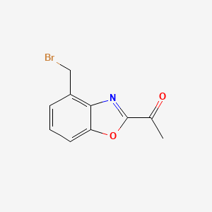 molecular formula C10H8BrNO2 B12875501 1-(4-(Bromomethyl)benzo[d]oxazol-2-yl)ethanone 