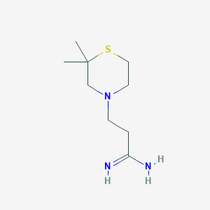 molecular formula C9H19N3S B12875505 3-(2,2-Dimethylthiomorpholin-4-yl)propanimidamide 