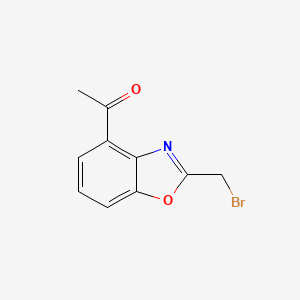 molecular formula C10H8BrNO2 B12875539 1-(2-(Bromomethyl)benzo[d]oxazol-4-yl)ethanone 