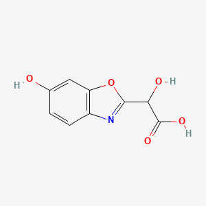 molecular formula C9H7NO5 B12875596 2-(Carboxy(hydroxy)methyl)-6-hydroxybenzo[d]oxazole 