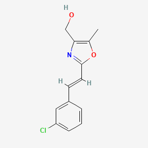 molecular formula C13H12ClNO2 B12875686 (2-(3-Chlorostyryl)-5-methyloxazol-4-yl)methanol 