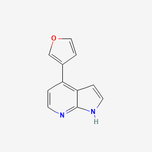 molecular formula C11H8N2O B12875740 4-(Furan-3-yl)-1H-pyrrolo[2,3-b]pyridine CAS No. 916173-34-7