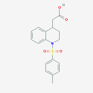 molecular formula C18H19NO4S B12875741 2-(1-Tosyl-1,2,3,4-tetrahydroquinolin-4-yl)acetic acid 