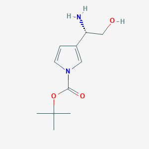 molecular formula C11H18N2O3 B12875748 (S)-tert-Butyl 3-(1-amino-2-hydroxyethyl)-1H-pyrrole-1-carboxylate 