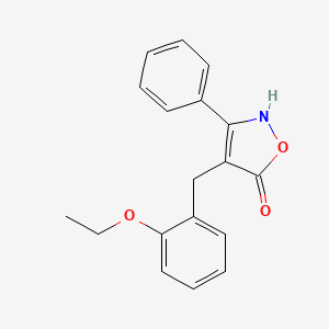 molecular formula C18H17NO3 B12875766 4-[(2-Ethoxyphenyl)methyl]-3-phenyl-1,2-oxazol-5(2H)-one CAS No. 89114-12-5