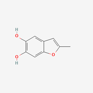 molecular formula C9H8O3 B12875773 2-Methylbenzofuran-5,6-diol 