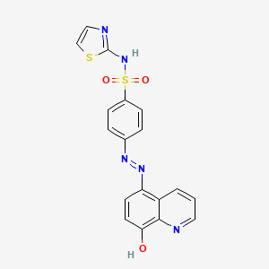 molecular formula C18H13N5O3S2 B12875805 4-[(2Z)-2-(8-oxoquinolin-5-ylidene)hydrazinyl]-N-(1,3-thiazol-2-yl)benzenesulfonamide CAS No. 16588-43-5