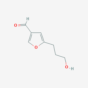 molecular formula C8H10O3 B12875814 5-(3-Hydroxypropyl)furan-3-carbaldehyde 