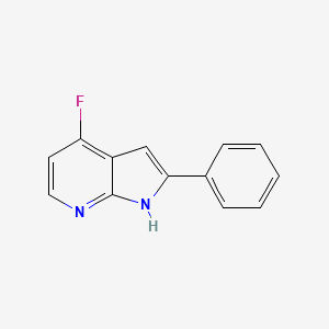 molecular formula C13H9FN2 B12875820 4-Fluoro-2-phenyl-1H-pyrrolo[2,3-b]pyridine 