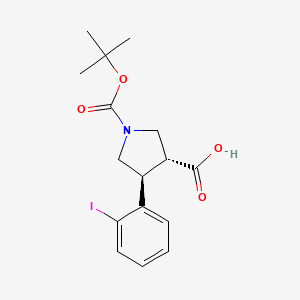 (3R,4S)-rel-1-(tert-Butoxycarbonyl)-4-(2-iodophenyl)pyrrolidine-3-carboxylic acid