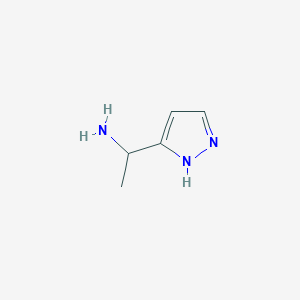 molecular formula C5H9N3 B1287587 1-(1H-Pyrazol-3-yl)ethanamine CAS No. 1179072-43-5