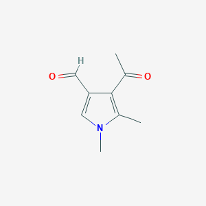 molecular formula C9H11NO2 B12875882 4-Acetyl-1,5-dimethyl-1H-pyrrole-3-carbaldehyde 