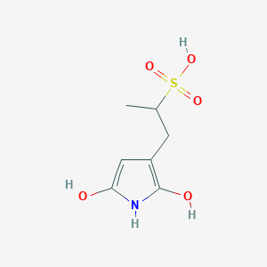 molecular formula C7H11NO5S B12875887 1-(2,5-dihydroxy-1H-pyrrol-3-yl)propane-2-sulfonic acid 