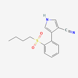 molecular formula C15H16N2O2S B12875890 4-[2-(Butane-1-sulfonyl)phenyl]-1H-pyrrole-3-carbonitrile CAS No. 87388-37-2