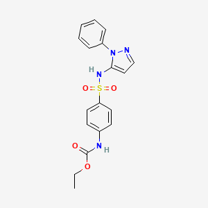 molecular formula C18H18N4O4S B12875896 Ethyl (4-(N-(1-phenyl-1H-pyrazol-5-yl)sulfamoyl)phenyl)carbamate 