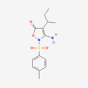 molecular formula C14H18N2O4S B12875927 3-Amino-4-(sec-butyl)-2-tosylisoxazol-5(2H)-one CAS No. 6940-73-4