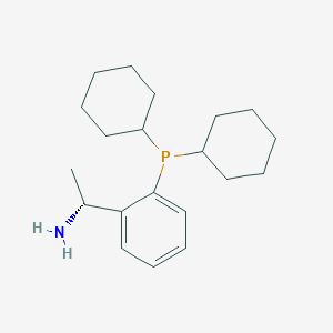 molecular formula C20H32NP B12875955 (R)-1-(2-(Dicyclohexylphosphino)phenyl)ethanamine 