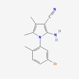 molecular formula C14H14BrN3 B12875965 2-Amino-1-(5-bromo-2-methylphenyl)-4,5-dimethyl-1H-pyrrole-3-carbonitrile 