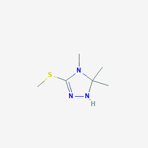 molecular formula C6H13N3S B12875973 4,5,5-Trimethyl-3-(methylthio)-4,5-dihydro-1H-1,2,4-triazole 