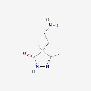 molecular formula C7H13N3O B12876033 4-(2-Aminoethyl)-3,4-dimethyl-1H-pyrazol-5(4H)-one 