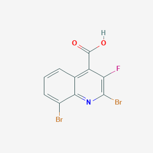 molecular formula C10H4Br2FNO2 B12876047 4-Quinolinecarboxylic acid, 2,8-dibromo-3-fluoro- CAS No. 834884-17-2