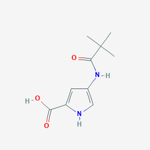 molecular formula C10H14N2O3 B12876052 4-(2,2-Dimethylpropanamido)-1H-pyrrole-2-carboxylic acid CAS No. 305809-16-9