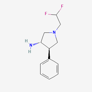 molecular formula C12H16F2N2 B12876059 (3S,4R)-1-(2,2-Difluoroethyl)-4-phenylpyrrolidin-3-amine 