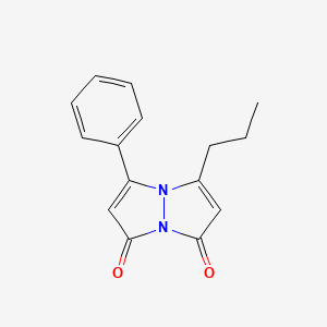 molecular formula C15H14N2O2 B12876067 3-Phenyl-5-propyl-1H,7H-pyrazolo[1,2-a]pyrazole-1,7-dione CAS No. 919533-20-3