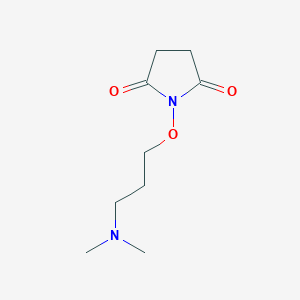 molecular formula C9H16N2O3 B12876089 1-(3-(Dimethylamino)propoxy)pyrrolidine-2,5-dione 