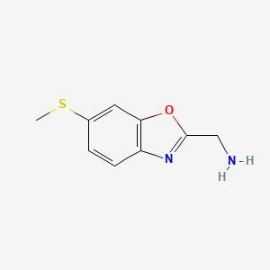 molecular formula C9H10N2OS B12876113 2-(Aminomethyl)-6-(methylthio)benzo[d]oxazole 