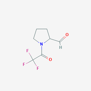 molecular formula C7H8F3NO2 B12876120 1-(2,2,2-Trifluoroacetyl)pyrrolidine-2-carbaldehyde CAS No. 245051-66-5