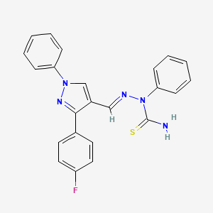 2-((3-(4-Fluorophenyl)-1-phenyl-1H-pyrazol-4-yl)methylene)-1-phenylhydrazinecarbothioamide