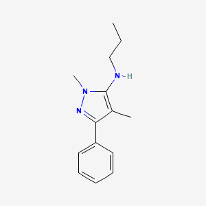 molecular formula C14H19N3 B12876132 1,4-Dimethyl-3-phenyl-N-propyl-1H-pyrazol-5-amine 