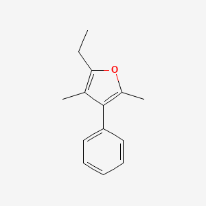 molecular formula C14H16O B12876139 2-Ethyl-3,5-dimethyl-4-phenylfuran 